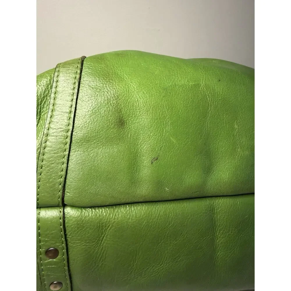 PATRICIA NASH Heritage Leather Tote Bag Turn Lock Green Boho Chic Streetwear LUX